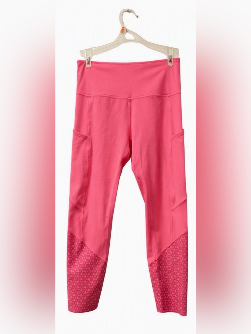 ZYIA Active High‑Rise Pocket Leggings Pink Ombre Pattern – Size 4
